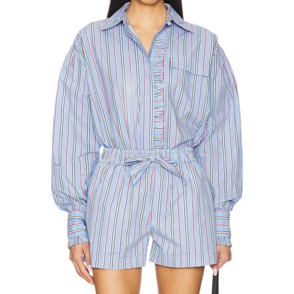 Striped Button Down Shirt - Blue